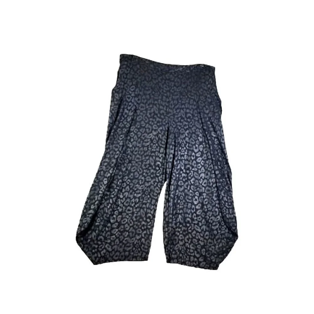 KOZAN Women's Black Leopard 2 Piece Pant Set Plus Sz 2x Loungewear - Picture 6 of 11